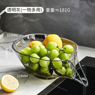 洗水果沥水篮家用创意自带焯水沥水盆 厨房洗菜篮多功能洗菜盆新款
