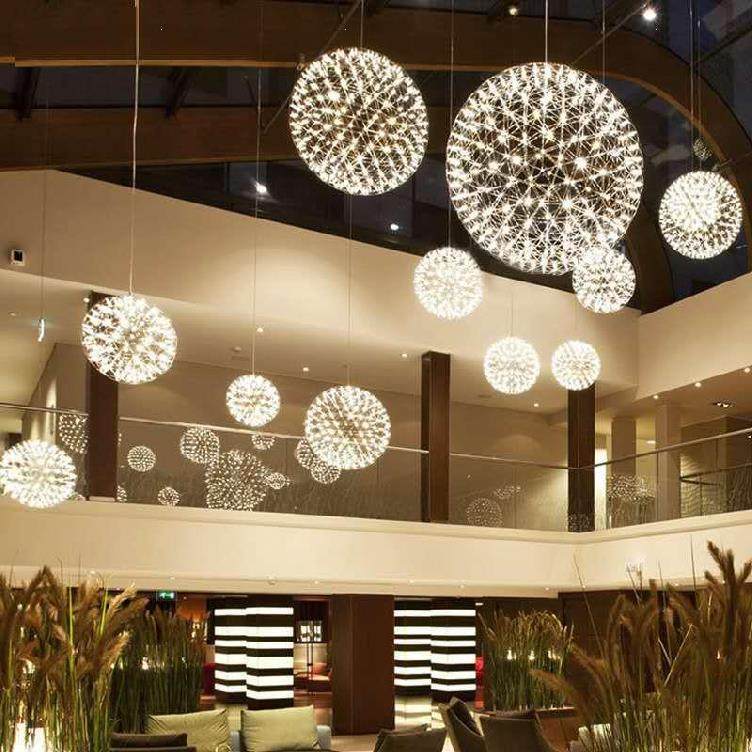 led民宿ktv带灯大厅灯星火球吊灯创意个性艺术工作暖色包房复式楼,家装灯饰光源,商用吊灯,淘宝优惠券,粉丝福利购,淘宝优惠卷