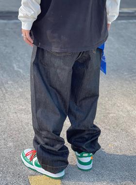 45Cent西海岸hiphop丹宁黑色宽松嘻哈直筒大码牛仔裤bboy男潮牌
