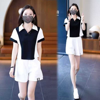 时尚运动服套装女2025夏季新款爆款小个子洋气休闲短袖短裤两件套