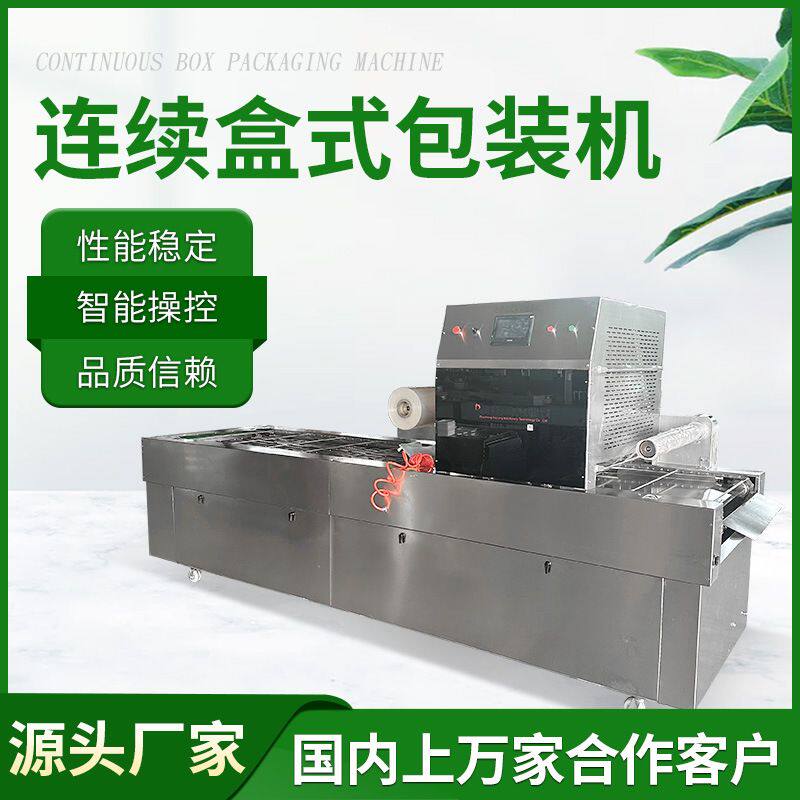 连续盒式气调真空包装机 黑鱼片全自动连续式封口机