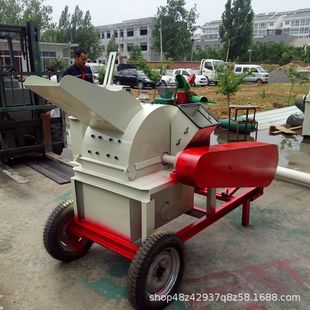 可移动式茶树枝粉碎机 木头边角料粉碎机 木屑竹子木头削片机