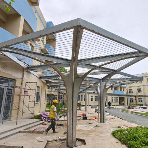 上海工厂定制钢结构廊架雨棚公园小区户外景观廊架遮阳棚施工安装