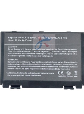 适用A32-F82华硕K40 K50 K60 X8AC X8AAF/IP笔记本F81 F83电池X85
