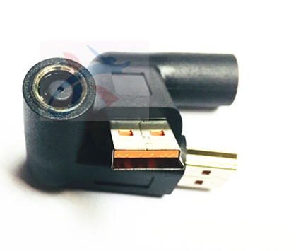 联想笔记本DC电源转接头7.9*5.5 转YOGA 3 4 斜方口USB6PIN20V2A