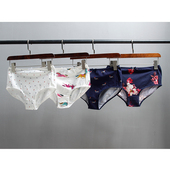 弹力印花无痕柔软透气中腰棉质三角裤 外贸余单女士内裤 大码 头