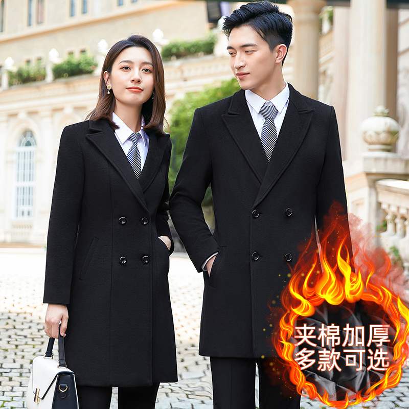 毛呢外套加厚保暖工作服风衣