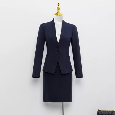 高端职业西装套装女春秋气质正装酒店前台工作服马甲空姐物业工装