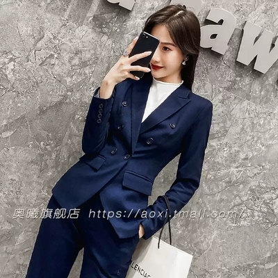 黑色西装套装女2024新款春季气质小个子高级感职业工装西服外套装