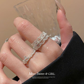 「遇见饰品MEET」镂空椭圆时尚 开口戒指轻奢精致高级感手饰百搭女