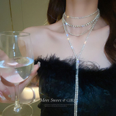 宴会闪钻流苏choker项链2025新款 爆款 锁骨链轻奢小众礼服颈链配饰