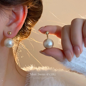 棉花珍珠耳环高级感复古气质耳钉新款 2025爆款 独特设计感耳饰女