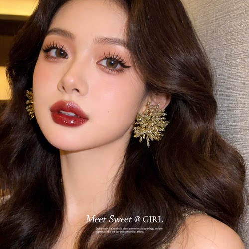 欧美个性气质花朵耳钉耳环女