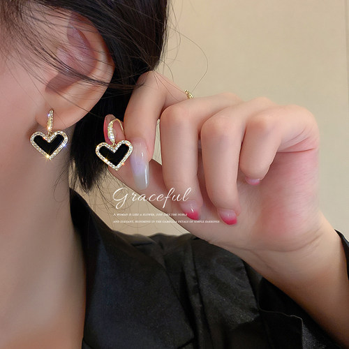 耳环小众设计感高级黑色
