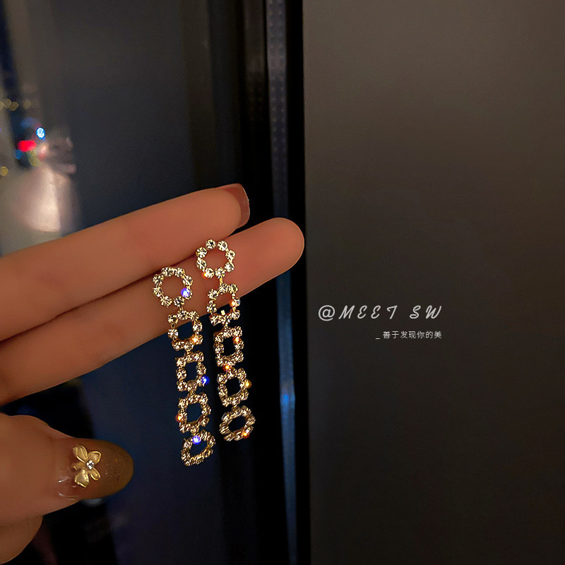 冷淡风高级感满钻新款潮网红耳环