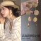 网红同款 复古金色圆片长流苏夸张耳环小众高级感轻奢耳坠耳钉耳饰