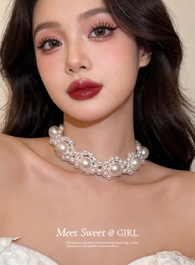 花朵珍珠项链颈链choker