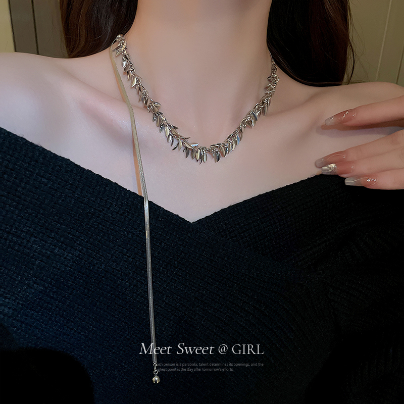 抽拉可调节麦穗项链女款