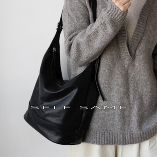 SELFSAME头层植鞣牛皮 轻巧细腻 实用腋下HOBO水桶包 双11新品