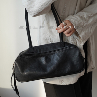 SELFSAME优选头层植鞣牛皮法棍包 慵懒随性 实用主义吐司腋下包包