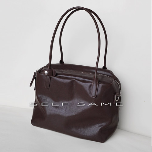 SELFSAME头层植鞣牛皮 温润柔感  保龄球腋下包 低调复古轻旅行包