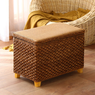 藤编收纳凳换鞋凳实木鞋柜鞋凳床尾凳沙发凳可坐人多功能储物坐凳