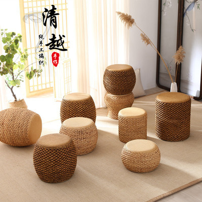 藤编矮凳鼓凳高凳子换鞋凳