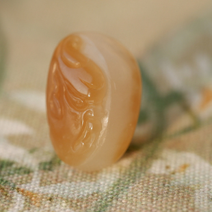 王实斋珠宝/新疆山料和田玉糖白玉一念之间招财挂件吊坠润小XY77