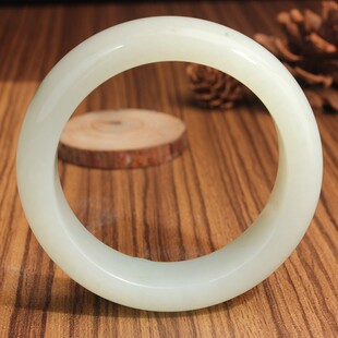 王实斋珠宝 俄料和田白玉手镯内径62mm支持复检带鉴定证书T28