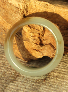 王实斋珠宝/新疆和田玉糖白玉15.9mm戒指手饰天然油润度好H293