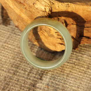 王实斋珠宝 新疆和田玉糖白玉16.5mm戒指手饰天然油润度好H291