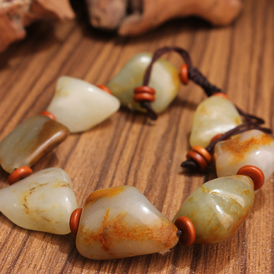 籽料原石手链手串和田玉润