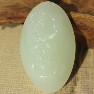 王实斋珠宝 新疆和田玉白玉弥勒笑佛佛公财神挂件吊坠油润H45