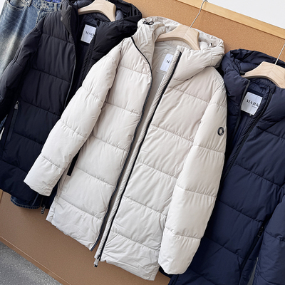 秋冬运动休闲风保暖中长款连帽棉衣棉服外套50322