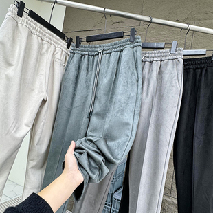 男士 高端麂皮绒弹力秋季 锥形休闲裤 百搭时尚 西班牙 绒面长裤 69欧