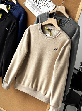 超厚实！复合一体绒防风抗静电秋冬时尚休闲套头羊羔绒卫衣50275