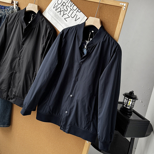 休闲棒球领教练夹克外套50268 时尚 50D塔丝绸轻便防水秋季 男士