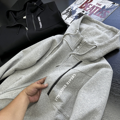 运动系列！高端棉混纺！春季男士高克重休闲连帽卫衣开衫S00221