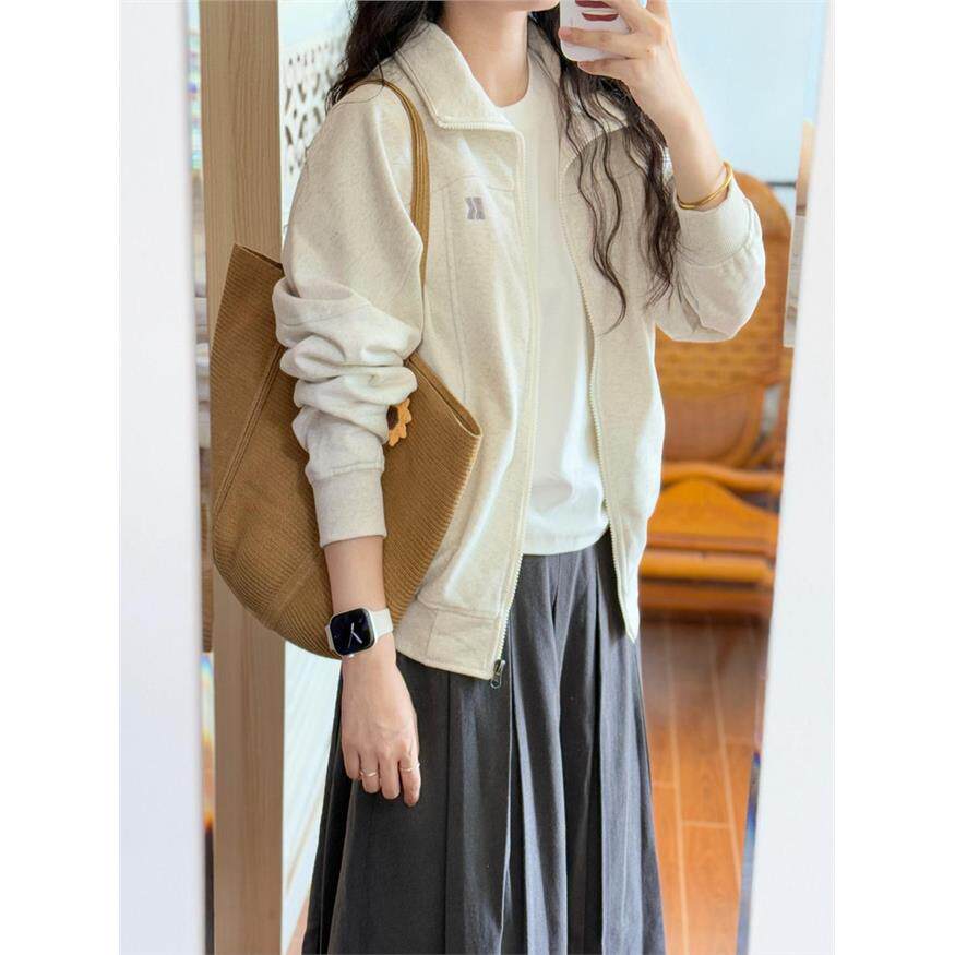 巨好看的早秋卫衣外套女小个子2025新款秋季立领短款夹克棒球服潮