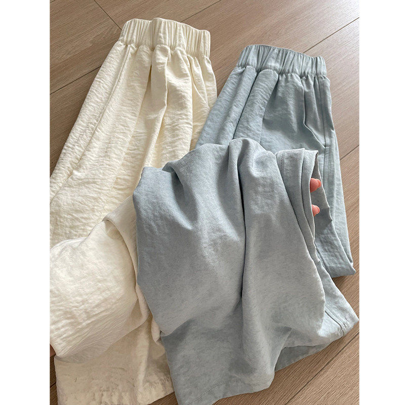 白色奶芙裤子女2026新款春夏季宽松慵懒阔腿裤垂坠感小个子山本裤