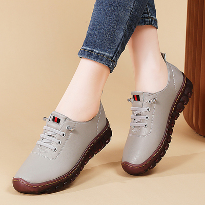 豆豆鞋女秋季新款真皮女鞋软底