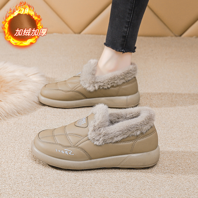 加绒保暖一脚蹬法奈图防水棉鞋