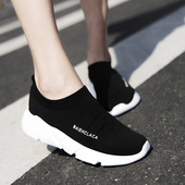 女 一脚蹬黑色舒适老北京布鞋 妈妈鞋 子春秋百搭轻便软底防滑运动鞋