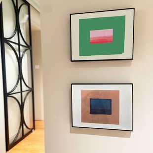 现在简约艺术色块装饰画电表箱遮挡挂画客厅配电箱装饰画电闸壁画