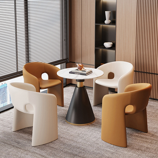 罗奇堡餐椅咨询室靠背椅子轻奢高级酒吧售楼部接待洽谈桌椅组合