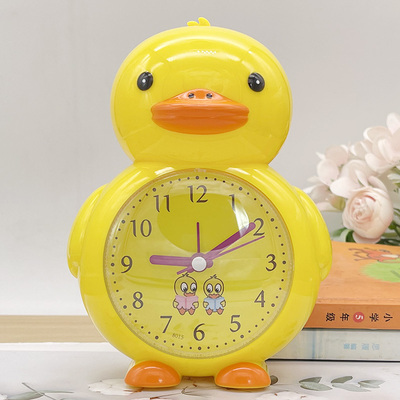 闹钟可爱小黄鸭学生儿童静音学生