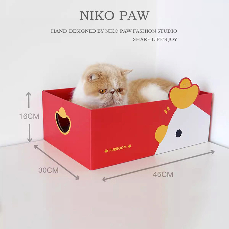 韩版废物箱猫抓板猫窝宠物磨爪保护沙发瓦楞纸纸板箱方盒猫咪玩具