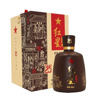 红星二锅头醇和紫坛43度二锅头兼香型白酒500ml*1瓶 两瓶送礼袋