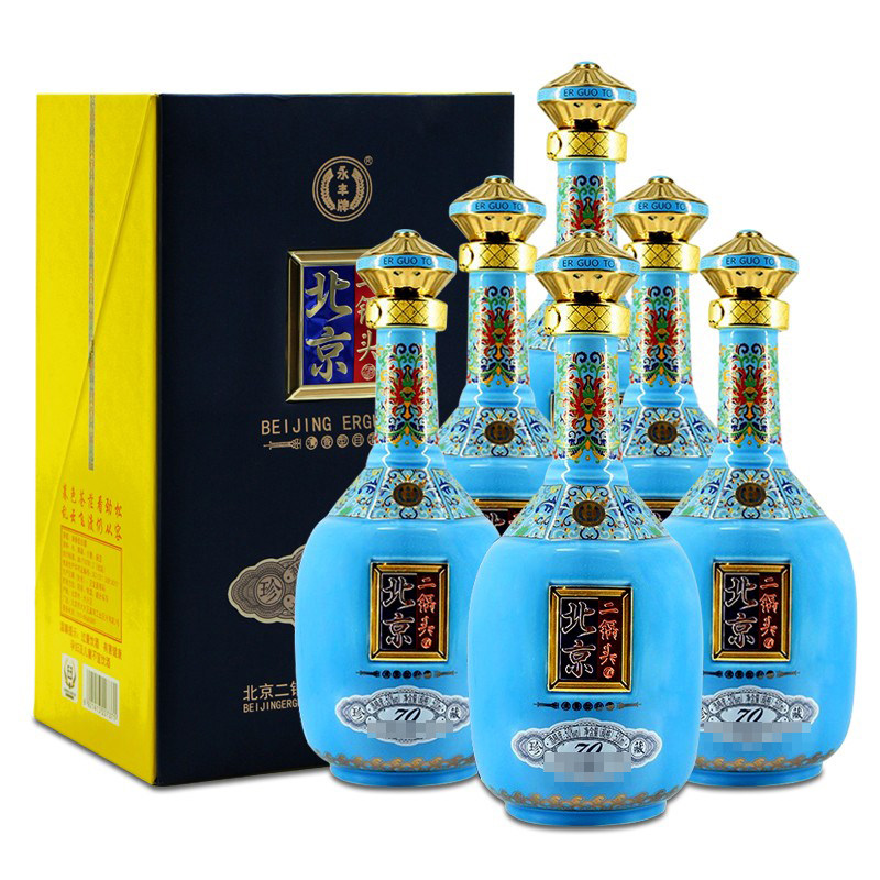 永丰牌北京二锅头珍藏蓝瓷瓶50度清香型白酒500ml*6瓶礼盒装