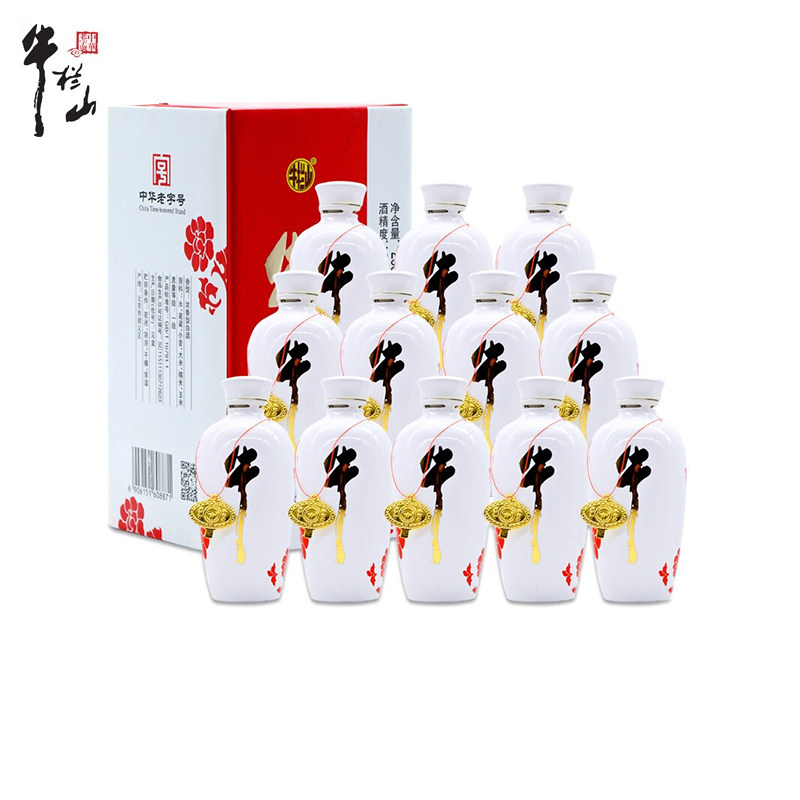 北京牛栏山二锅头小梅花39度浓香型白酒255ml*12瓶小红花整箱装